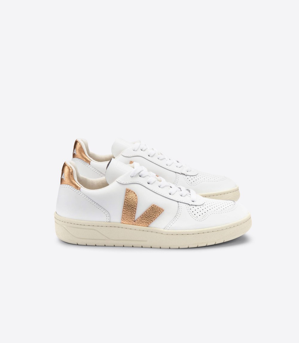 Veja Sneakers Dam - V-10 Läder - Vita - 269507-VRZ